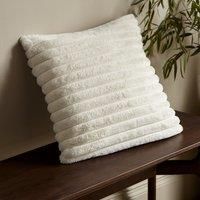 Catherine Lansfield Cosy Ribbed Faux Fur 45x45cm Cushion Cream