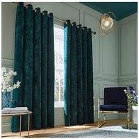 Hyperion Selene Luxury Chenille Weighted Eyelet Curtains Pair 168 W x 229 D cm