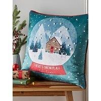 Catherine Lansfield Snow Place Like Home Soft Touch 45x45cm Cushion Green