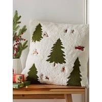 Catherine Lansfield Cosy Boucle Christmas Tree 45x45cm Cushion Neutral