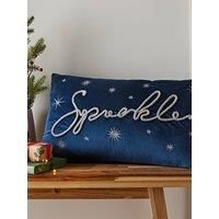 Catherine Lansfield Sparkle Soft Touch 30x50cm Cushion with inner Blue