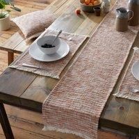Pineapple Elephant Textured Frayed Edge Cotton Placemat Pair Terracotta