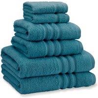 Catherine Lansfield Zero Twist Soft & Absorbent Cotton 6 Piece Towel Set Teal Green