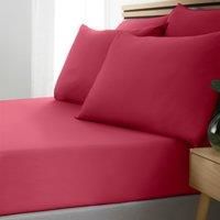 Catherine Lansfield So Soft Easy Iron King Fitted Sheet Hot Pink