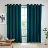 Catherine Lansfield Wilson Blackout Thermal 229x229cm Curtains Two Panels Green