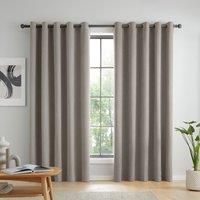 Catherine Lansfield Wilson Blackout Thermal Eyelet Curtains Or Door Panel Grey