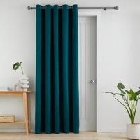Catherine Lansfield Wilson Blackout Thermal Eyelet Curtains Or Door Panel Green