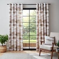 Natural Catherine Lansfield Ombre Texture Thermal Eyelet Ring Top Curtains Pair