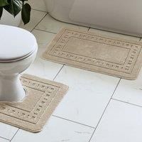 Catherine Lansfield Armoni Bath Mat and Pedestal Set Natural