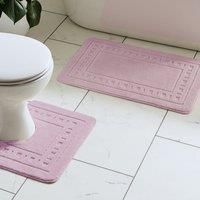 Catherine Lansfield Armoni Bath Mat and Pedestal Set Pink