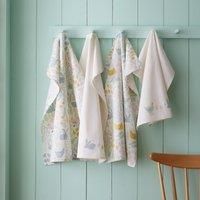 Catherine Lansfield Kitchen Cottage Friends 50x70cm Tea Towel Pack of 4 Natural