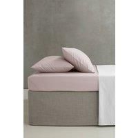 Catherine Lansfield Easy Iron Percale Combed Double Fitted Sheet Blush Pink