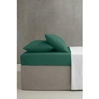 Catherine Lansfield Easy Iron Percale Combed Super King Fitted Sheet Dark Green