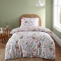 RHS Kids Garden Animals Reversible Duvet Cover Bedding Set White