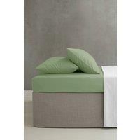 Catherine Lansfield Easy Iron Percale Combed Single Fitted Sheet Sage Green