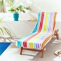 Catherine Lansfield Rainbow Stripe Beach Sun Lounger Towel 78x200cm Bright