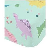 Catherine Lansfield Kids Dinosaur Friends Double Fitted Sheet Blue