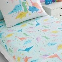 Catherine Lansfield Kids Dinosaur Friends Double Fitted Sheet Blue