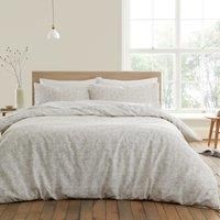 Bianca Shadow Leaves 200 Thread Count Cotton Single Duvet Cover Set with Pillowcase Natural