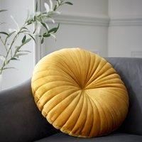 Catherine Lansfield Round Cushion Soft Touch 40x40cm Cushion Mustard