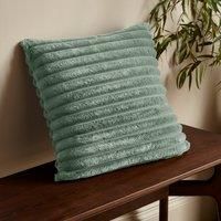 Catherine Lansfield Cosy Ribbed Faux Fur 45x45cm Cushion Green