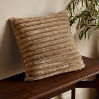 Catherine Lansfield Cosy Ribbed Faux Fur 45x45cm Cushion Natural