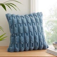 Bianca So Soft Carved Faux Fur 50x50 cm Cushion Blue