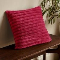 Catherine Lansfield Cosy Ribbed Faux Fur 45x45cm Cushion Hot Pink