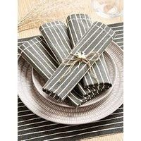 Very Home Set Of 4 Natural Striped Napkins