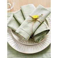 Very Home Set Of 4 Sage Linen Napkins