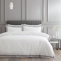 Bianca Mayfair 200TC 100% Cotton Duvet Cover Bedding Set White/Silver