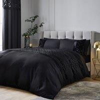 Catherine Lansfield Lattice Cut Velvet Duvet Set- Super King