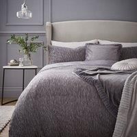 Catherine Lansfield Allure Sparkle Double Duvet Cover Set with Pillowcases Grey