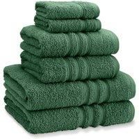 Catherine Lansfield Zero Twist Cotton 6 Piece Towel Bale Set Forest Green