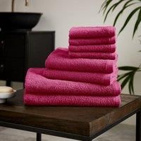Catherine Lansfield Quick Dry Cotton 8 Piece Towel Set Hot Pink