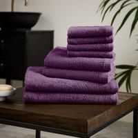 Catherine Lansfield Quick Dry Cotton 8 Piece Towel Set Plum