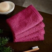Catherine Lansfield Quick Dry Cotton 30x30 cm 4 Pack Face Cloths Hot Pink