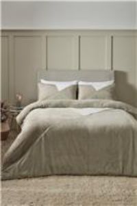 Natural Catherine Lansfield Cosy Larsson Geo Fleece Warm Sherpa Duvet Cover Set