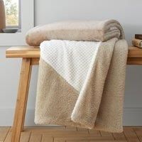 Natural Catherine Lansfield Cosy Larsson Geo Fleece Warm Sherpa Duvet Cover Set