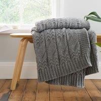 Bianca Cable Knit Throw 150 X 200Cm- Grey