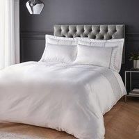 Catherine Lansfield Deco Sequin White Duvet Cover Set