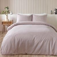 Catherine Lansfield Brushed Cotton Stripe Soft Duvet Cover Set