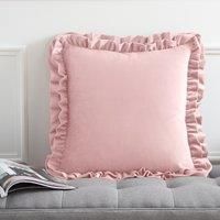 Catherine Lansfield So Soft Velvet Touch Double Frill Filled Cushion