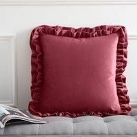 Catherine Lansfield So Soft Velvet Touch Double Frill Filled Cushion 43cm x 43cm Raspberry