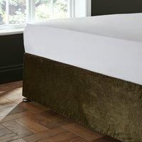 Catherine Lansfield Kingsley Matt Velvet Double Elasticated Divan Base Wrap Olive Green