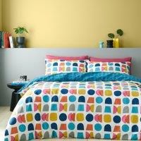 Catherine Lansfield Connect Geo Reversible Duvet Cover Set