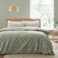 Bianca Shadow Leaves 200 Thread Count Cotton Reversible Duvet Cover Set