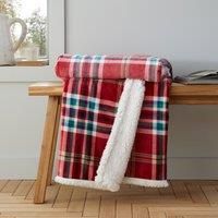 Catherine Lansfield Cosy Kelso Check 130x170 cm Blanket Throw Red