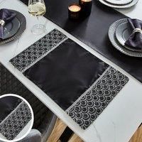 Catherine Lansfield Deco Sequin Four x Placemats Black
