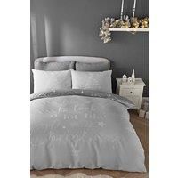 Catherine Lansfield A Lot Like Christmas Reversible Single Duvet Cover Set with Pillowcase Grey